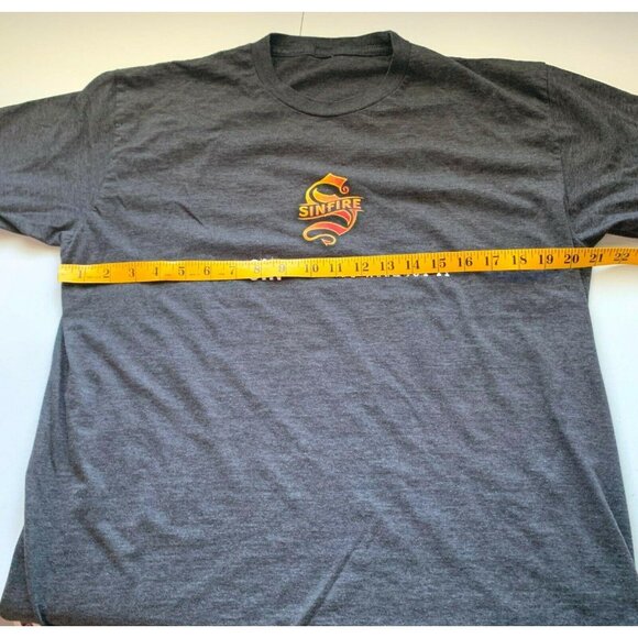 Sinfire Cinnamon Whiskey Graphic T-Shirt Gray Size Large Fun 7 Evil Party Sins - Picture 4 of 9